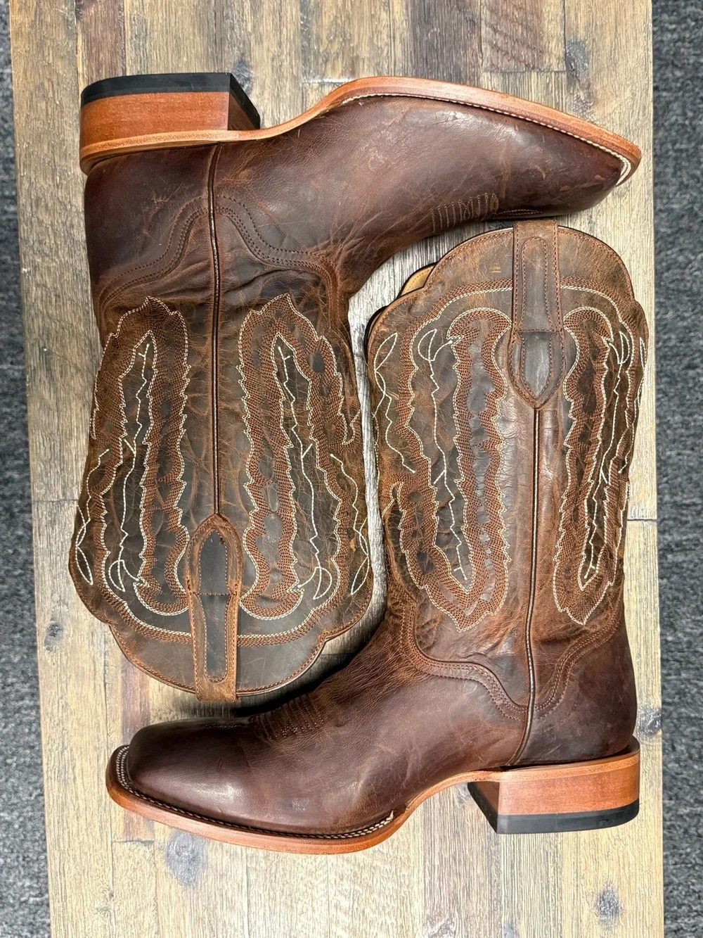 JB DILLON Western Boots Mens 12 EE Brown Goat Leather Cowboy JBM3208
